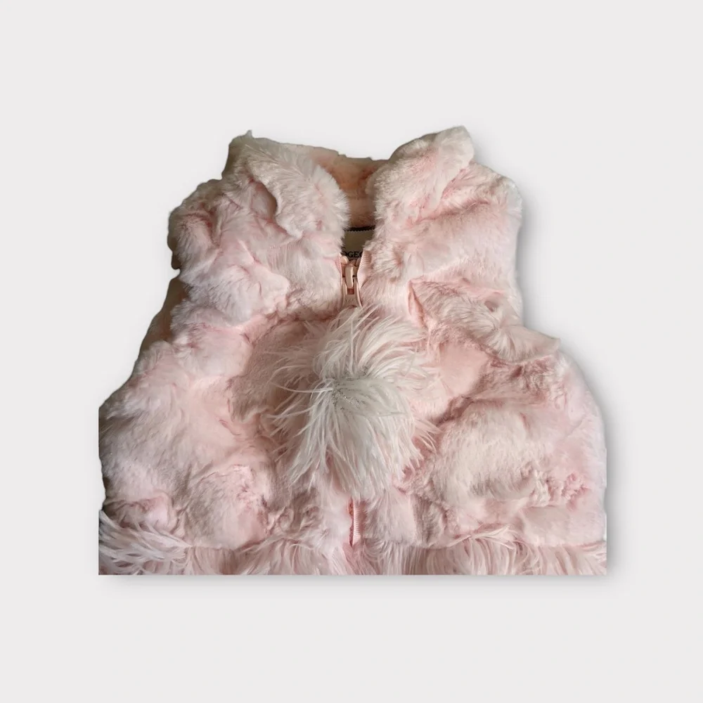 American Widgeon Pink Faux Fur Peplum Vest